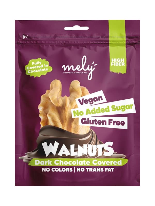 MELY DARK CHOCOLATE COVERED
WALNUTS