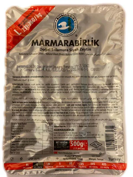 MARMARABIRLIK BLACK OLIVES L