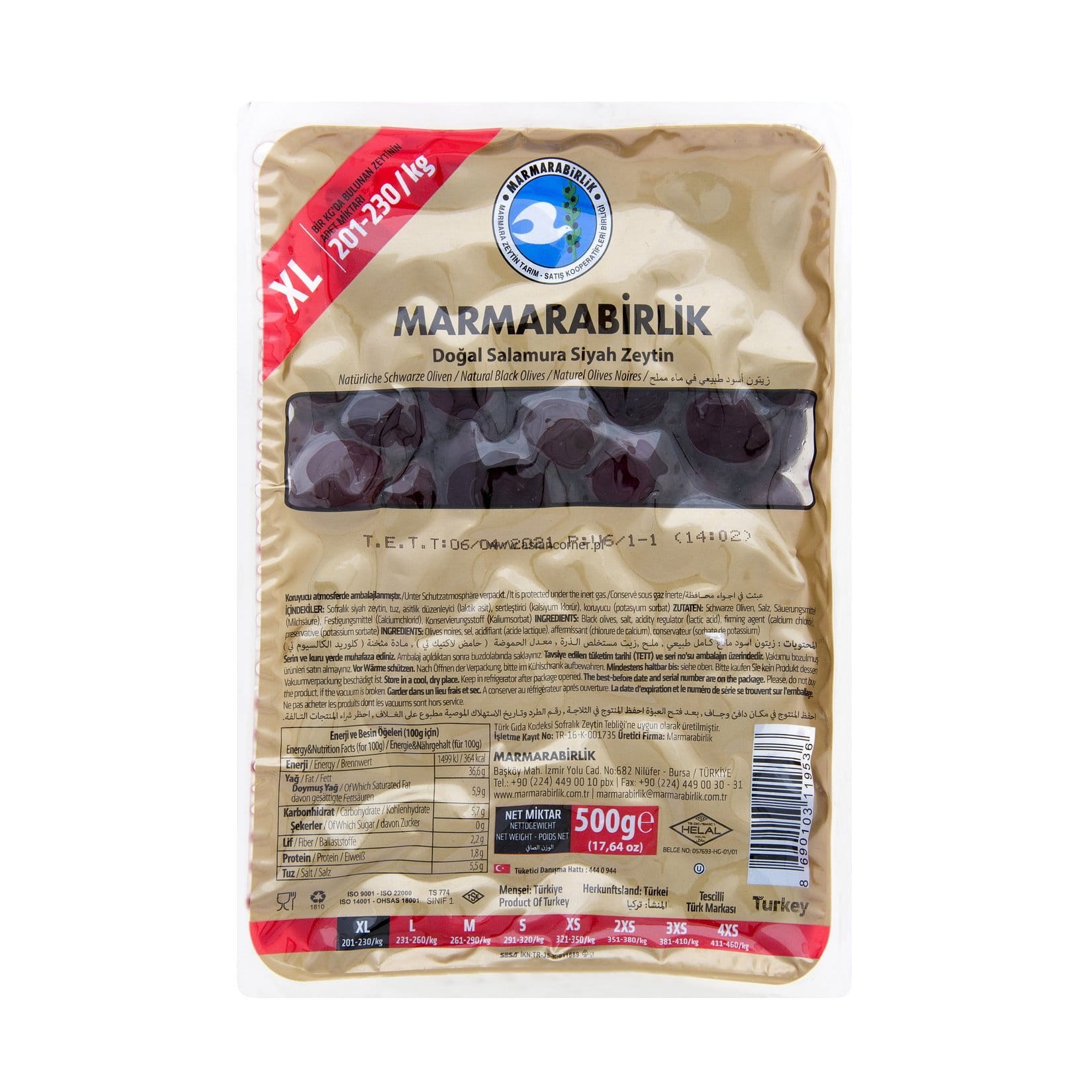 MARMARABIRLIK BLACK OLIVES 2XL