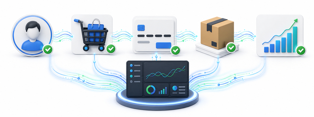 Shopify Cart, Order and Sales Data Sync: See the Buying Journey Clearly